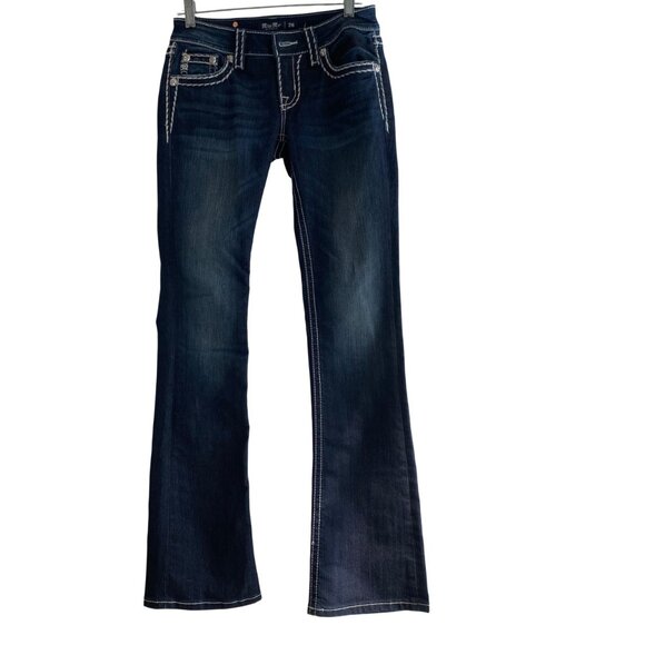 Miss Me Chloe Boot Cut Jeans Women’s Size 26 Denim Embroidered Embellished - Picture 1 of 5